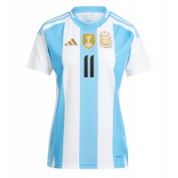 Camiseta Argentina Angel Di Maria #11 Primera Equipación Replica Copa America 2024 para mujer mangas cortas
